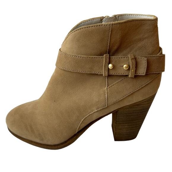 Boden Boots Tan Faux Suede Western Ankle Boot Studs Straps Women's Size 36 5.5 - Picture 11 of 11